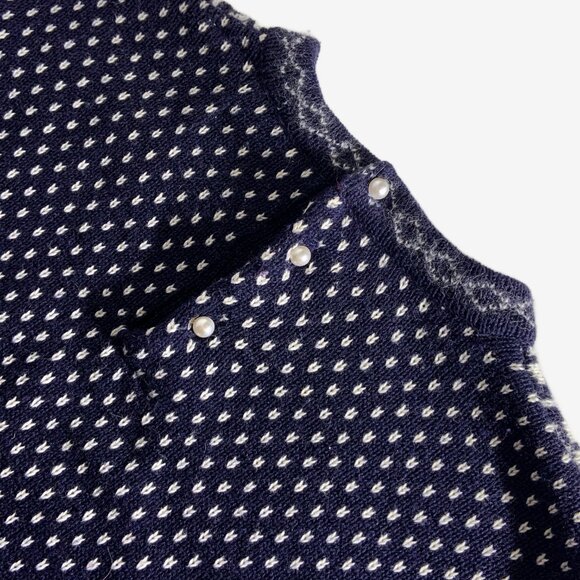 Vintage ESPRIT Navy and White Fair Isle Sweater / Cotton, Wool, Angora / Small - Picture 6 of 11